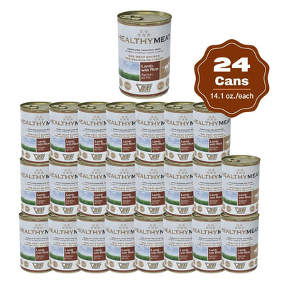 VBB Healthy Meat Lamb & Rice for Dogs, Single Protein & 100% Traceable Fresh Meat or Fish, Product of Italy, 400g (24 Cans/1 Case)