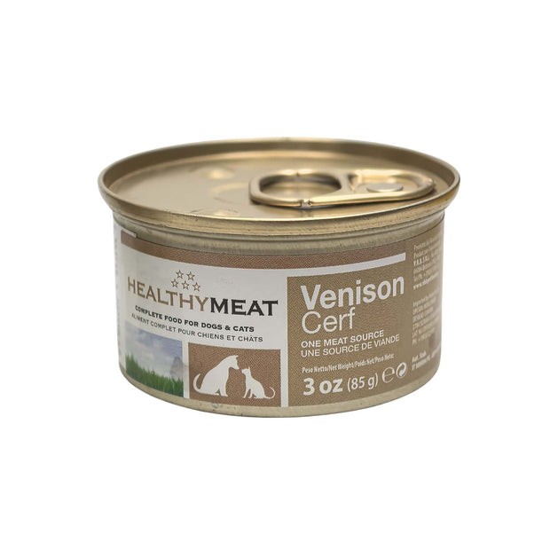 VBB Healthy Meat Venison for Dogs and Cats, Single Protein & 100% Traceable Fresh Meat or Fish, Product of Italy, 85g (24 Cans/1 Case)